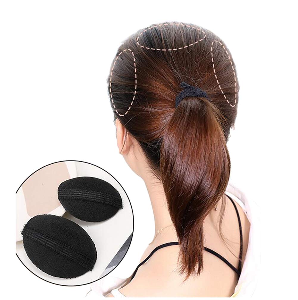 2PCS Women Sponge Bump It Up Volume Hair Clip Bump Inserts Hair Pads Hair Bun Maker Hair Styling Accessories for DIY Hairstyle