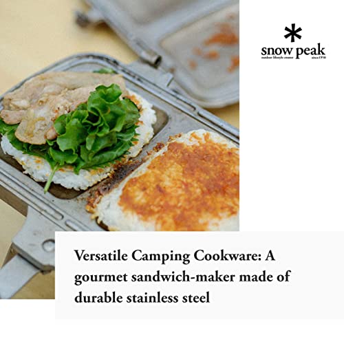 Snow Peak Tramezzino - Gourmet Sandwich Maker - Made of Stainless Steel - 13 x 7.5 x 1.2 in