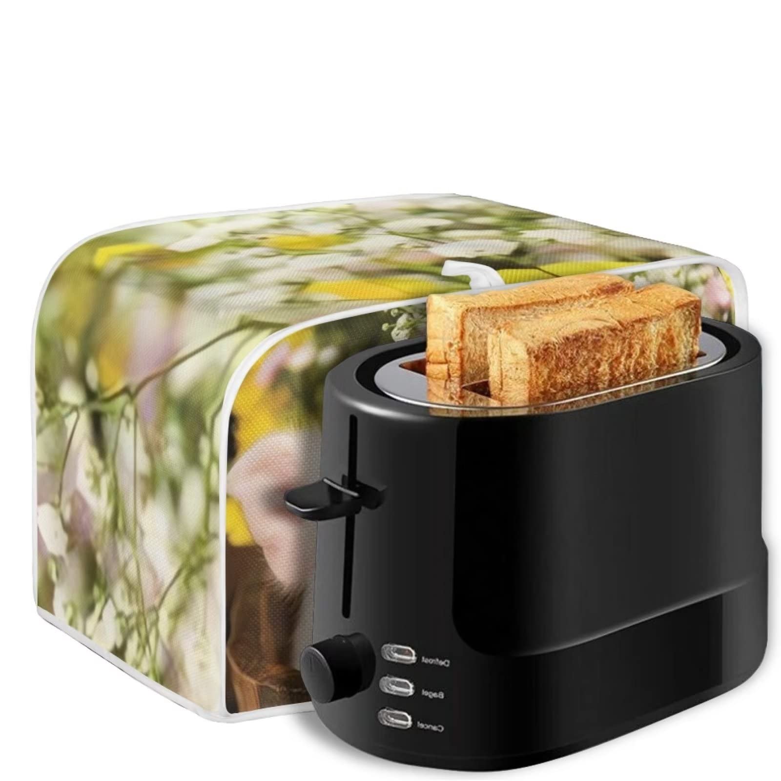 Buybai Kitchen Toaster Covers 2 Slice Wide Slot Cute 3D Pig Pattern Small Appliance Covers Dustproof Bread Maker Covers