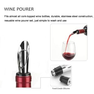 Wine Bottle Opener Wine Corkscrew Cork Remover Air Pressure Pump + Foil Cutter + Wine Bottle Stopper + Wine Pourer (Opener)