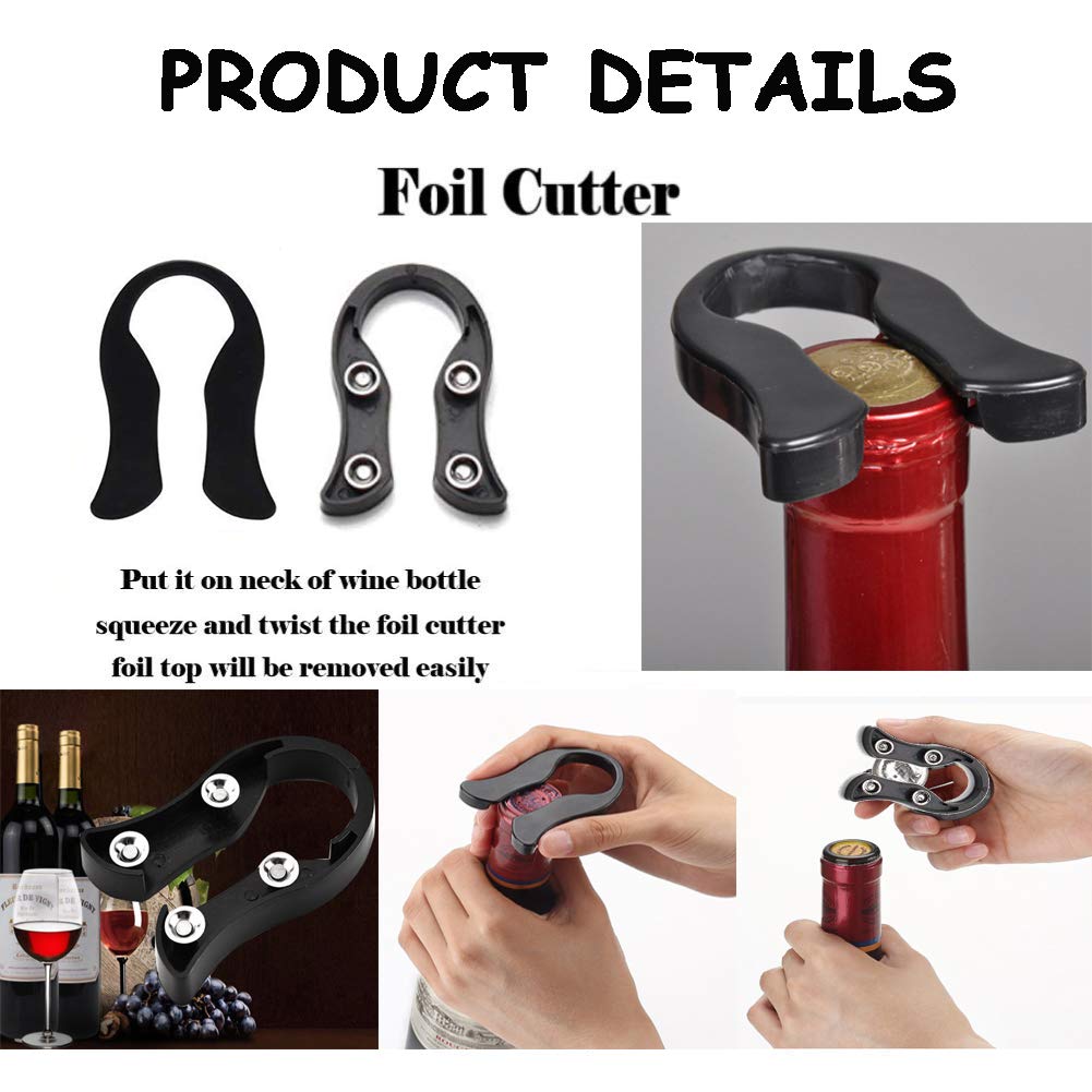 Wine Bottle Opener Wine Corkscrew Cork Remover Air Pressure Pump + Foil Cutter + Wine Bottle Stopper + Wine Pourer (Opener)