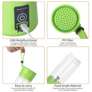 Portable blender green mini blender 380 ml blender cup rechargeable silicone strap mini portable blender unique popular item