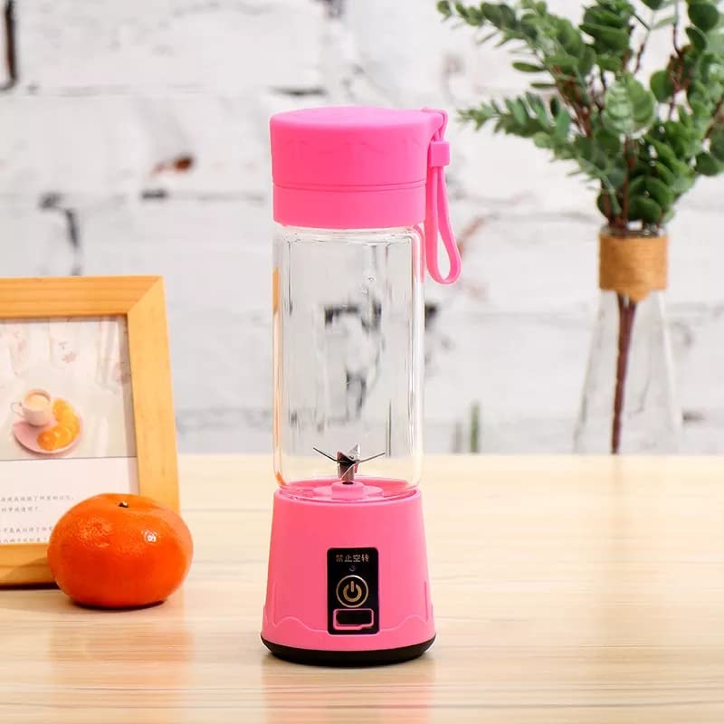 Portable Blender, BAVAD Personal Blender for Shakes and Smoothies with Mini Juicer Cup-Six Blades in 3D, USB Rechargeable (Pink)