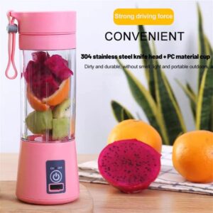 Portable Blender, BAVAD Personal Blender for Shakes and Smoothies with Mini Juicer Cup-Six Blades in 3D, USB Rechargeable (Pink)