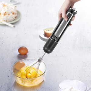 SOLTRONICS 3-in-1 Hand Blender, 3-in-1, 8-Speed 500 Watts Stick Blender with Milk Frother, Egg Whisk for Smoothies, Coffee Milk Foam, Puree Baby Food, Sauces and Soups, BPA-Free, Black