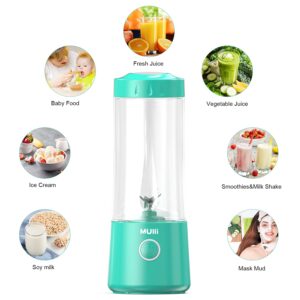 Mulli Portable Blender,16oz USB Personal Mixer for Smoothie and Shakes, Mini Blender with Six Blades for Baby Food,Travel,Gym and More