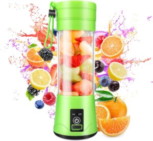 vadaap portable blender, personal blender with usb rechargeable mini fruit juice mixer, personal size blender for smoothies and shakes mini juicer cup travel 380ml, green, s