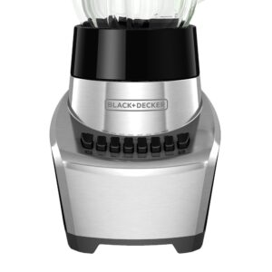 BLACK+DECKER FusionBlade Blender with 6-Cup Glass Jar, 12-Speed Settings, Silver, BL1111SG