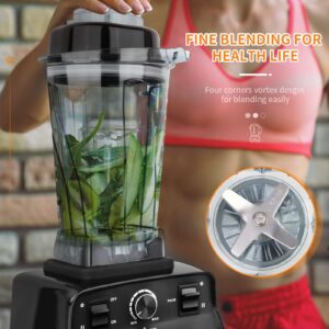 Bemkop Commercial Blender-Professional Countertop Blender with Timer,64oz-Heavy Duty Blender and Food Processor for Smoothies,Ice Crush,Frozen Drinks