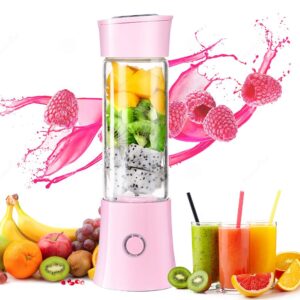 taillansin【2019 newest】portable blender, multi-functional travel electric juice cup with usb rechargeable small blender for shakes and smoothies, stronger and faster with stainless steel 6-blades(fda bpa free)