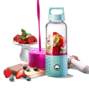 personal smoothie blender, detachable portable blender fruit mixer, high speed single serve juicer cup, with lightweight usb rechargeable travel blender for shakes and smoothies(blue)