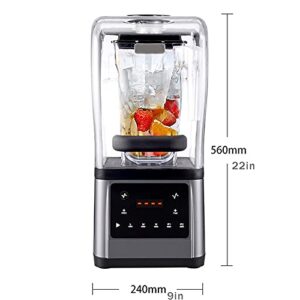 Commercial Milk Tea Shop Silent Smoothie Machine with Cover, Broken Wall Cooking Machine, Multi-Function Juice Machine, Ice Crusher ZJ666