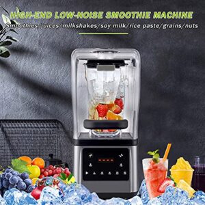 Commercial Milk Tea Shop Silent Smoothie Machine with Cover, Broken Wall Cooking Machine, Multi-Function Juice Machine, Ice Crusher ZJ666