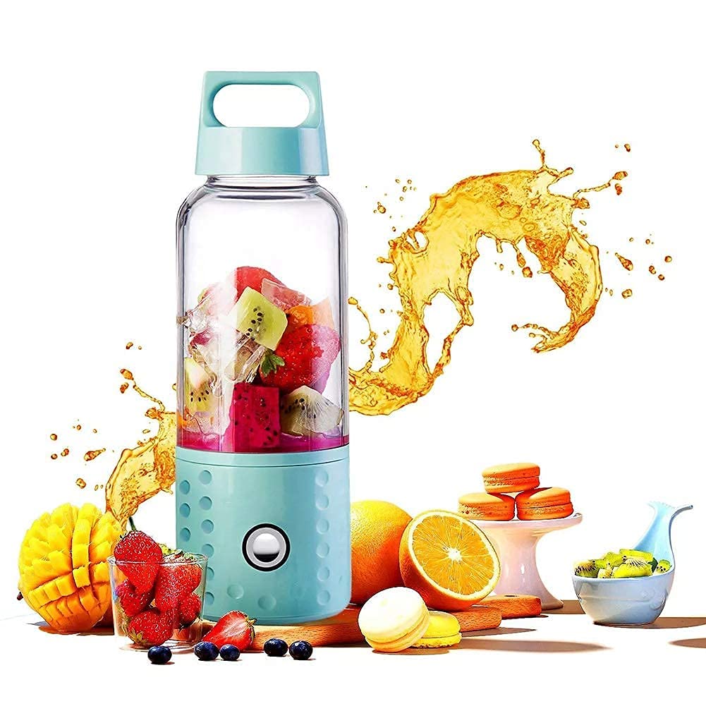 Portable Mini Blender,USB Rechargeable Smoothie Blender Juicer Cup, Fruit Mixing Machine with 4000mAh Rechargeable Batteries for Outdoor Travel and Gourmet Cooking ZJ666