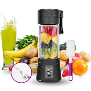 feadem portable blender, usb rechargeable, 380ml capacity, 6pcs stainless steel blades, easy to use and clean
