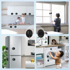 Fridge Lock AOSITE Refrigerator Lock Combination Black Combo Fridge Locks with Code for Adults 2 Pcs Refrigerator Lock for Children Adhesive Freezer Door Lock Child Safe Refrigerator Lock for Kids