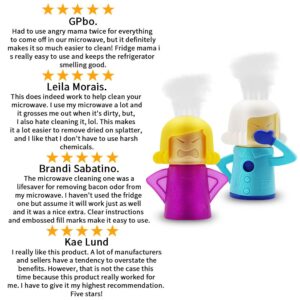 Abnaok Angry Mom Microwave Cleaner and Chilly Mama Fridge Deodoriser 2PCS Easily Clean in Minutes for Home or Office with English Manual