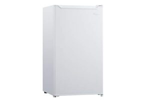 danby dcr033b1wm 3.3 cu.ft. compact refrigerator, mini fridge with chiller for bar, living room, den, basement, kitchen, or dorm, white