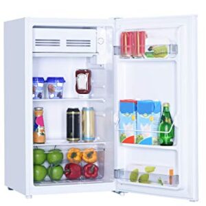 Danby DCR033B1WM 3.3 Cu.Ft. Compact Refrigerator, Mini Fridge with Chiller for Bar, Living Room, Den, Basement, Kitchen, or Dorm, White