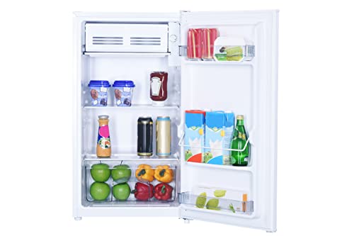 Danby DCR033B1WM 3.3 Cu.Ft. Compact Refrigerator, Mini Fridge with Chiller for Bar, Living Room, Den, Basement, Kitchen, or Dorm, White