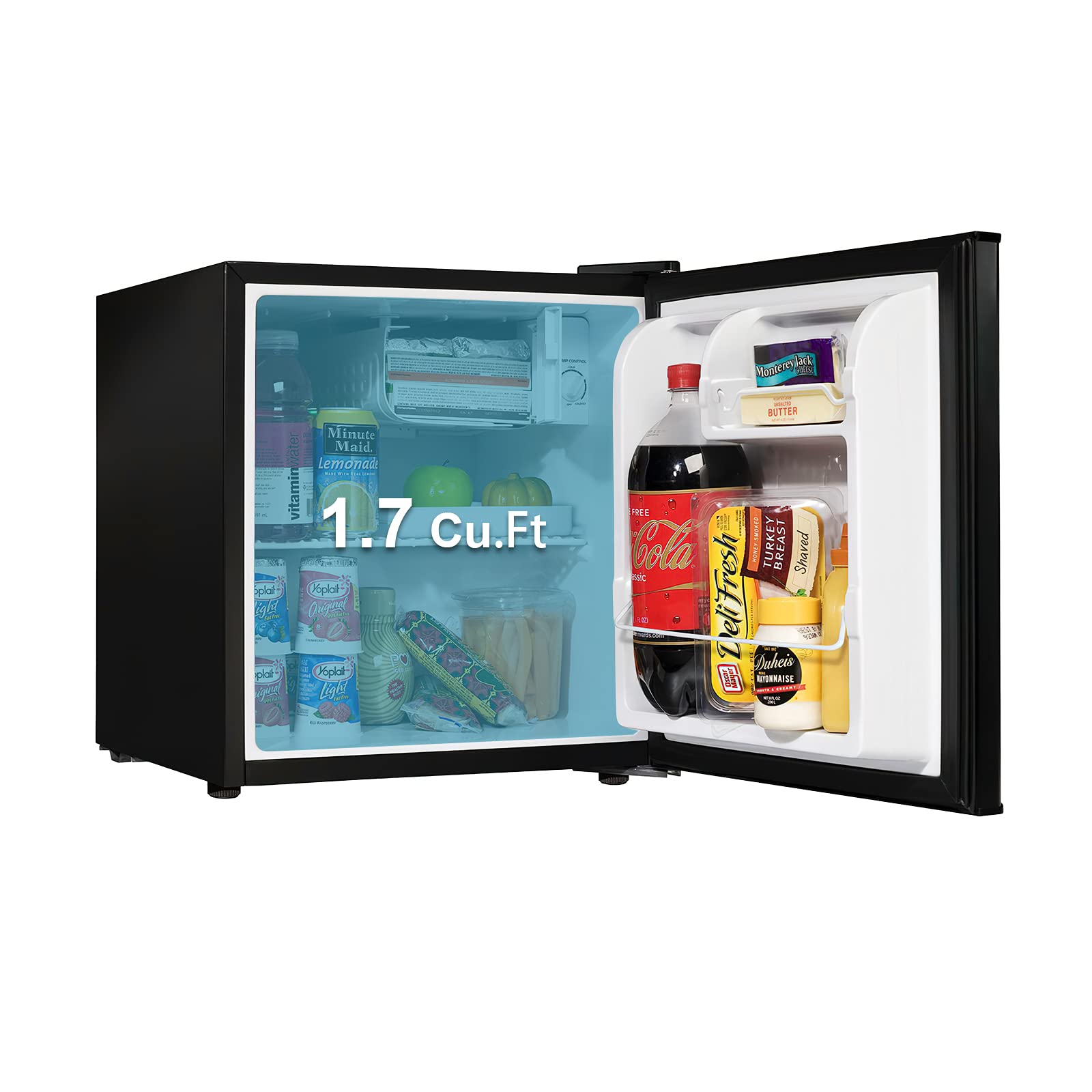 Galanz - 1.7 cubic foot compact dorm refrigerator, Black