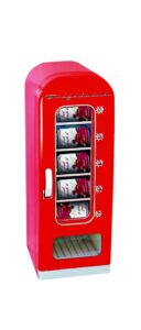 frigidaire efmis045-red retro perfect for office, dorm rooms, bar or home, mini fridge 10 can soda vending machine, red