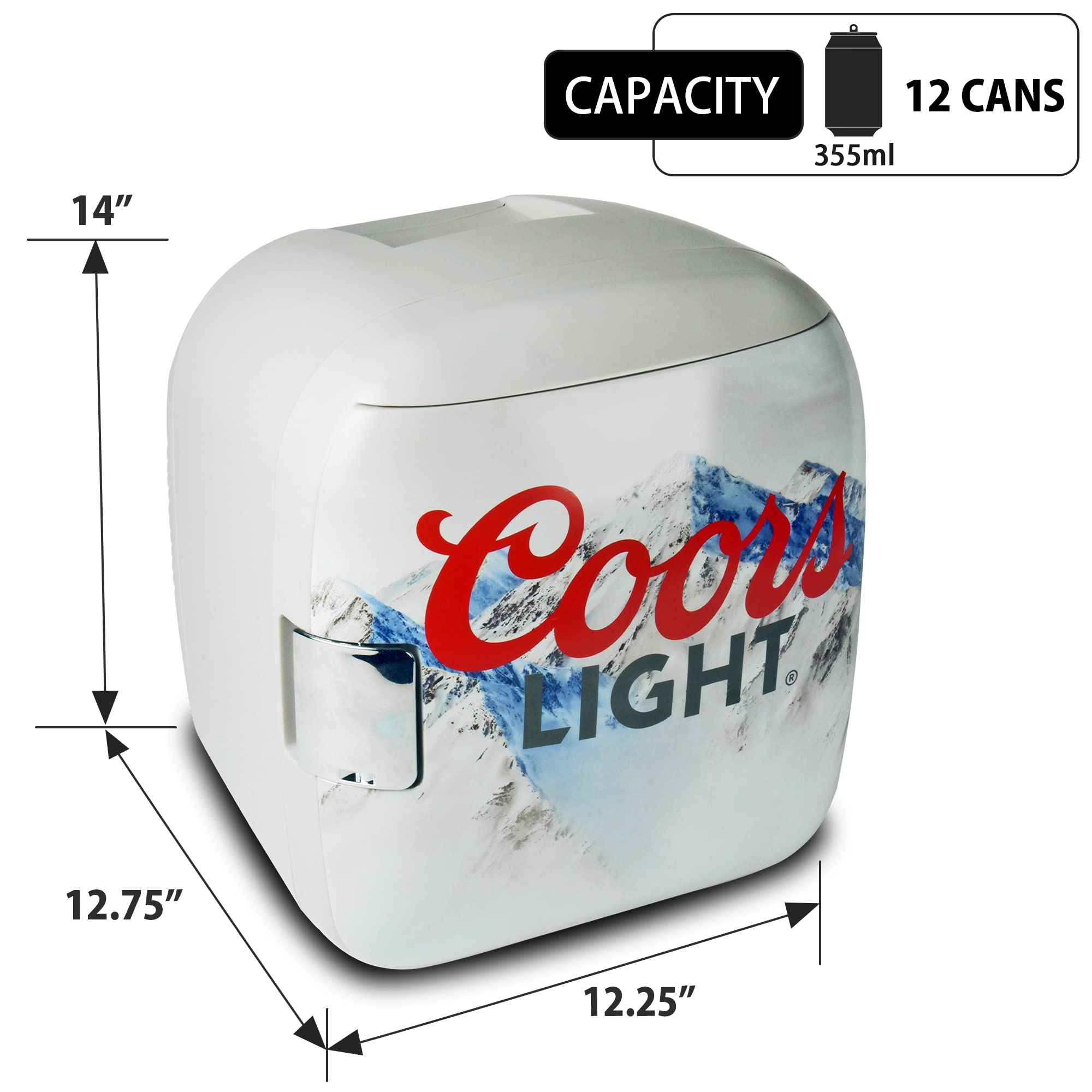 Portable 12 Can Thermoelectric Mini Fridge 7.9 Litres Cooler and Warmer, DC/AC Refrigerator for Bedroom, Car, Office, Gifts, Home, Dorm, Cosmetics and Travel