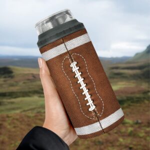 winorax Football Tumbler 4-in-1 Can Cooler Football Stainless Steel Insulated Tumblers Coffee Travel Mug Cup With Lid Gift Tumblers For Men Women Sports Gifts For Players Fan Coach Lovers