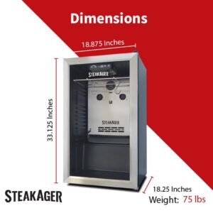 SteakAger PRO 40 Home Beef Dry Aging Refrigerator, Enjoy Dry-Aged Steak Perfection at Home, Black and Stainless Steel with 40Lbs Capacity