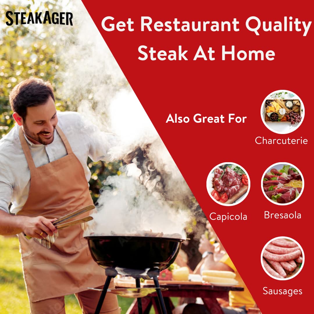 SteakAger PRO 40 Home Beef Dry Aging Refrigerator, Enjoy Dry-Aged Steak Perfection at Home, Black and Stainless Steel with 40Lbs Capacity