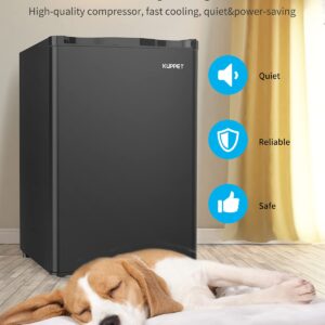 KUPPET Mini Refrigerator Compact Refrigerator-Small Drink Food Storage Machine for Dorm, Garage, Camper, Basement or Office, Single Door Mini Fridge, 4.5 Cu.Ft,Black