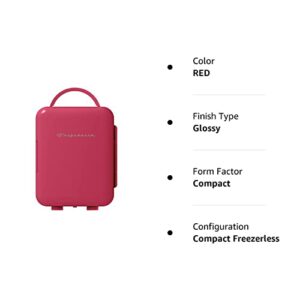 CURTIS EFMIS129-RED Frigidaire Retro Mini Compact Beverage Refrigerator, for Keeping Office Lunch Cool (RED) 1 gallon.