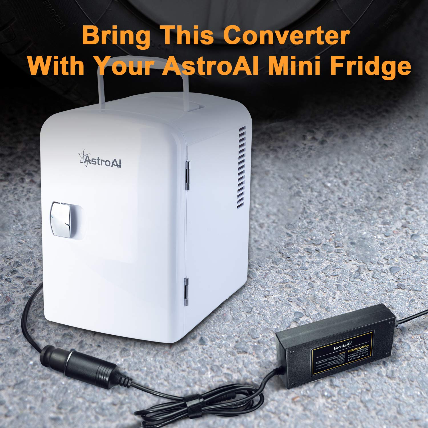 AstroAI Mini Fridge 4 Liter/6 Can Teal AC to DC Converter 8.5A