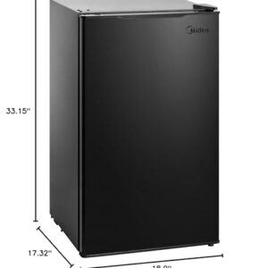 Midea MRM31A4ABB Compact All Refrigerator, Thermoelectric Mini 3.1 Cubic Feet-for Home, Office, Dorm, Fridge Black