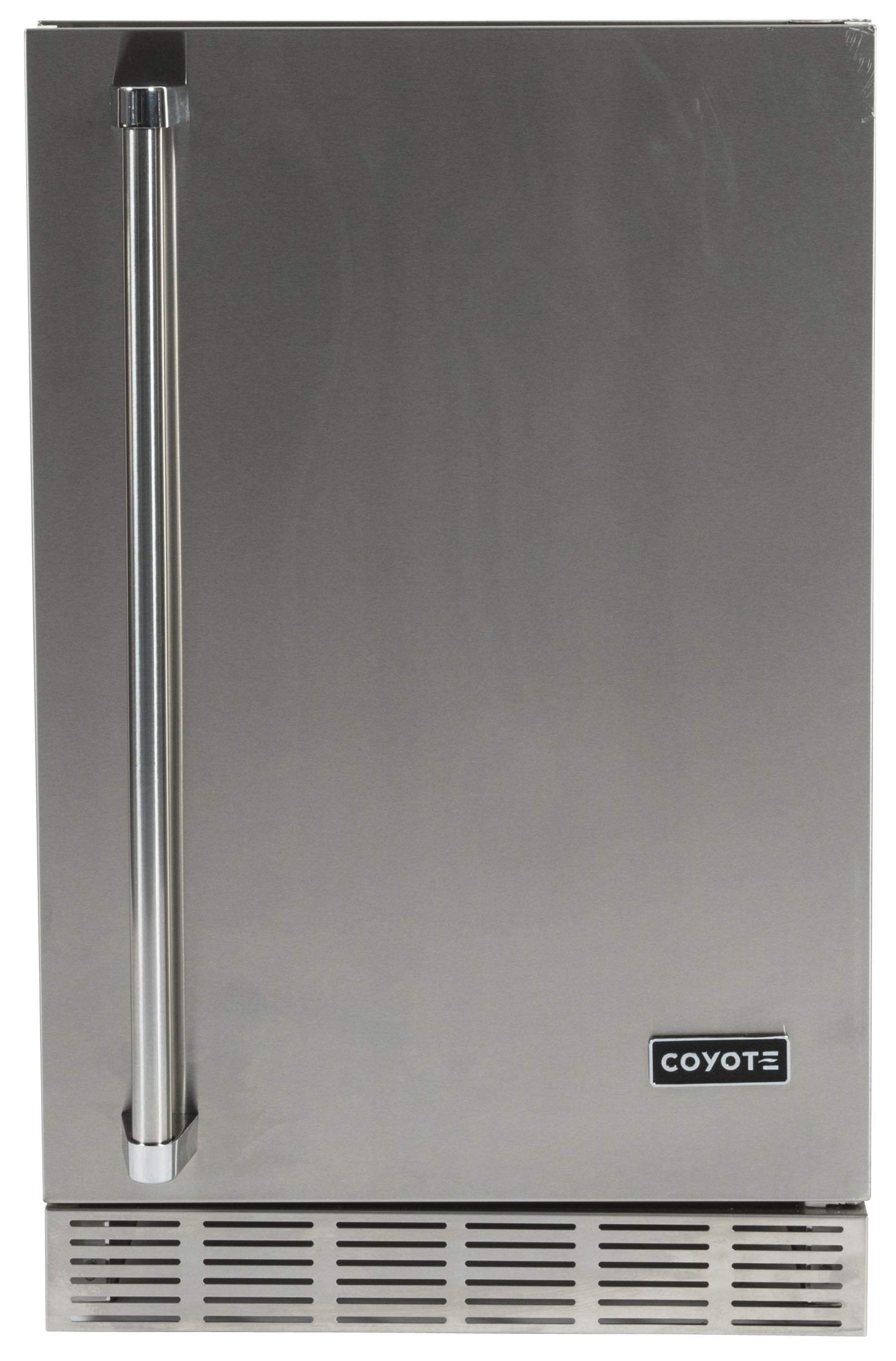 Coyote Outdoor 21 Inch 5.5 Foot Capacity Steel Built In Right Hinge Outdoor Refrigerator, Silver