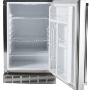 Coyote Outdoor 21 Inch 5.5 Foot Capacity Steel Built In Right Hinge Outdoor Refrigerator, Silver