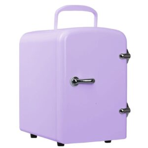 azicyn mini fridge portable thermoelectric 4 liter cooler and warmer for skincare, eco friendly beauty fridge for foods,cosmetics, medications home and travel,purple