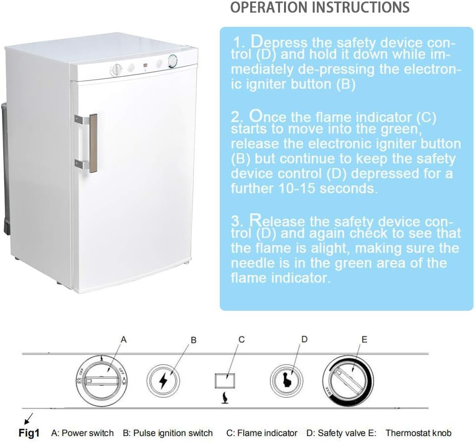 SMETA Propane Refrigerator RV 3 way Off Grid Camper Fridge Outdoor Refrigerator for Patio 12V/110V/Gas LPG, No Noise, Solar Fridge for RV Garage, Single Door, 3.5 Cu.Ft, White