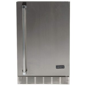 coyote 21-inch outdoor rated compact refrigerator, left hinge, 4.1 cu. ft., cbir-l