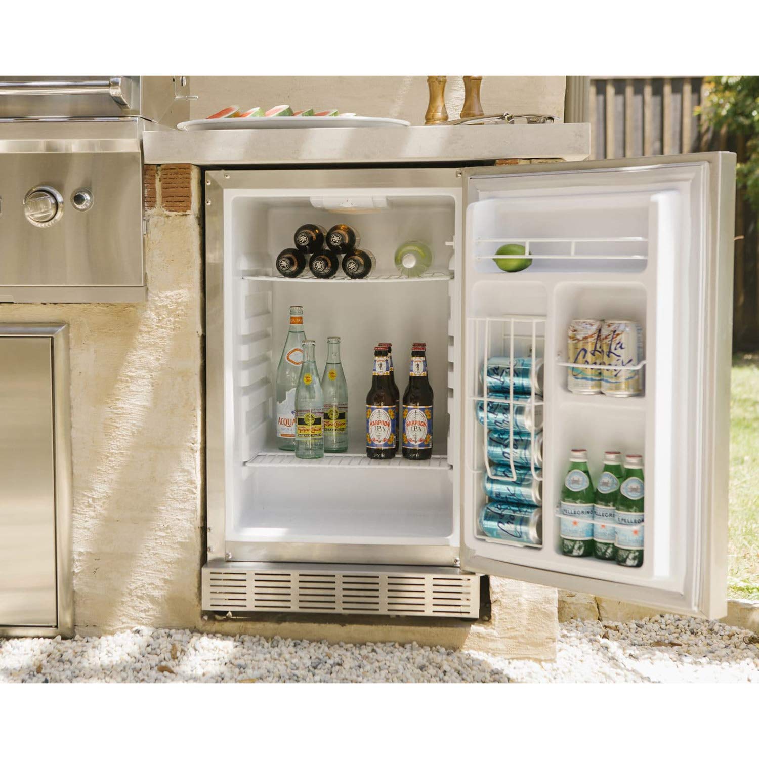 Coyote 21-Inch Outdoor Rated Compact Refrigerator, Left Hinge, 4.1 Cu. Ft., CBIR-L