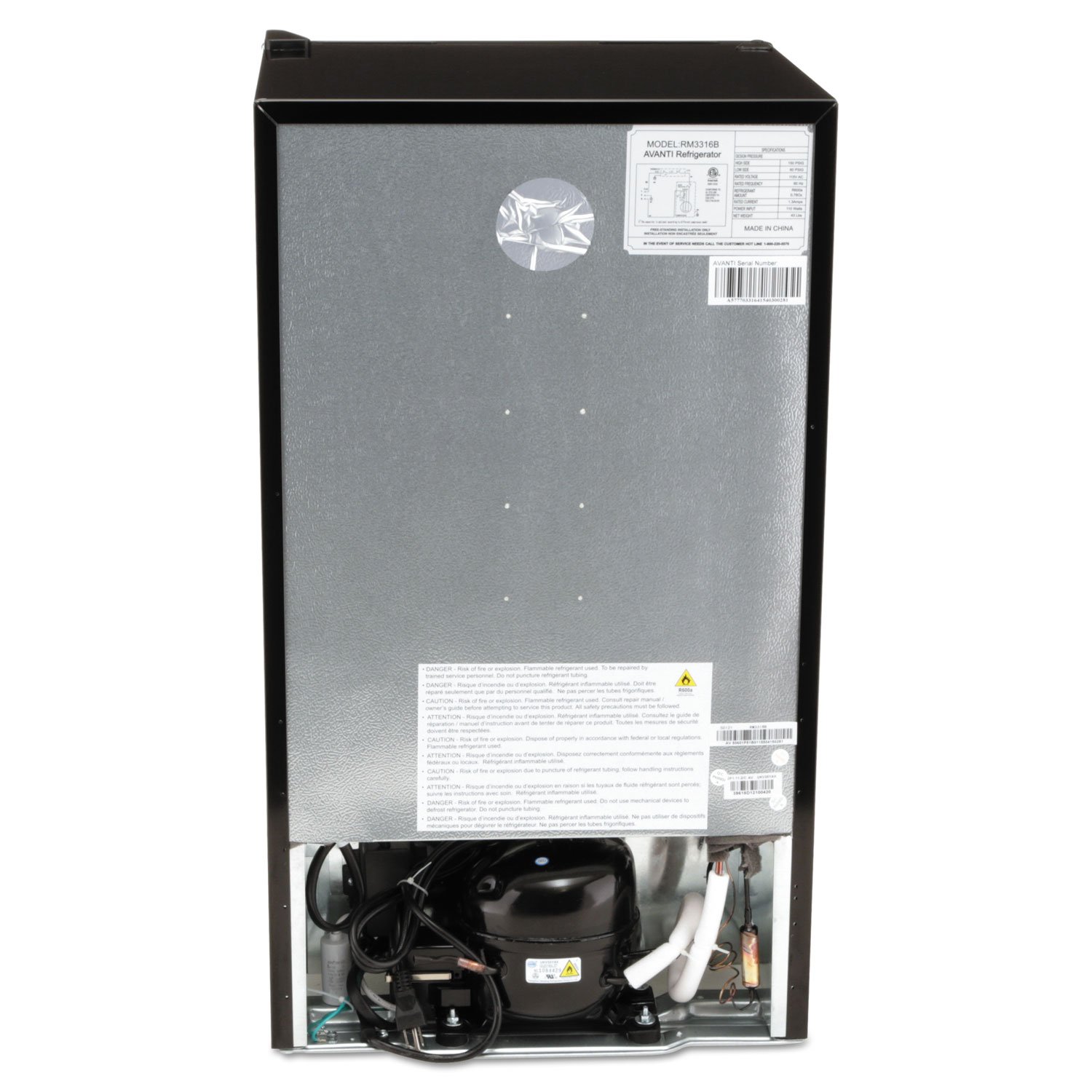 Avanti RM3316B 3.3 Cu.Ft Refrigerator with Chiller Compartment, Black