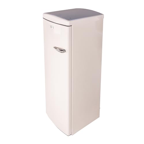 8.3 cu. ft. Freestanding Frost Free Retro Upright freezer with FAST FREEZE, adjustable temp control in Cream