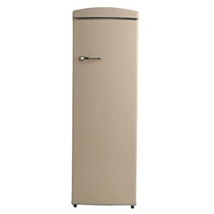 8.3 cu. ft. Freestanding Frost Free Retro Upright freezer with FAST FREEZE, adjustable temp control in Cream