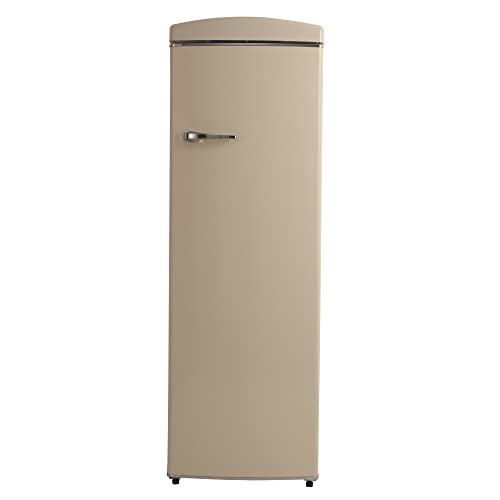 8.3 cu. ft. Freestanding Frost Free Retro Upright freezer with FAST FREEZE, adjustable temp control in Cream