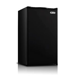 impecca all-refrigerator with reversible door, interior light, classic refrigerator, compact refrigerator mini fridge, 3.2 cubic feet, black