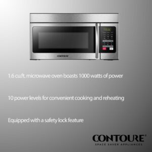 CONTOURE RV Convection Microwave 1.6 cu.ft. | 1000W Power | 4 Auto-Cook Menus | LED Display | Easy Install | RV-500-OTR