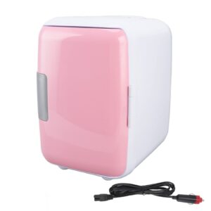mumusuki mini fridge, 4 liter abs partition detachable portable cooler and warmer car fridge personal refrigerator for skin care, cosmetics, beverage, food, great for bedroom, office, car, dorm(pink)