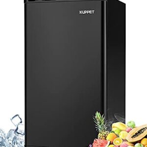 N\A 3.2 Cu.Ft Single Door Mini Fridge, Compact Refrigerator Mini Refrigerator Small Drink Food Storage Machine for Dorm, Camper, Basement or Office (Black)