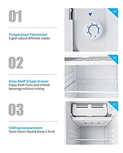 N\A 3.2 Cu.Ft Single Door Mini Fridge, Compact Refrigerator Mini Refrigerator Small Drink Food Storage Machine for Dorm, Camper, Basement or Office (Black)