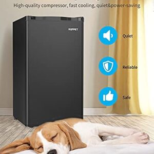 N\A 3.2 Cu.Ft Single Door Mini Fridge, Compact Refrigerator Mini Refrigerator Small Drink Food Storage Machine for Dorm, Camper, Basement or Office (Black)